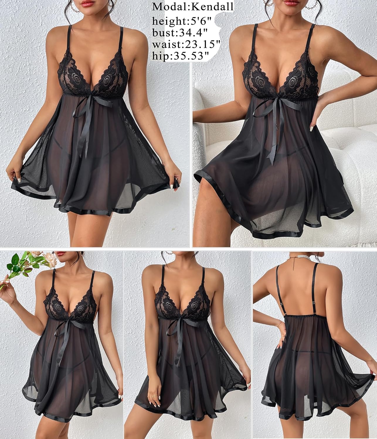 Avidlove Lace Babydoll Chemise with G-String — image 4