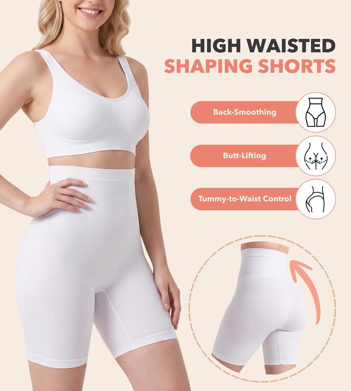 Conturve High-Waisted Tummy Control Shapewear Shorts — image 2