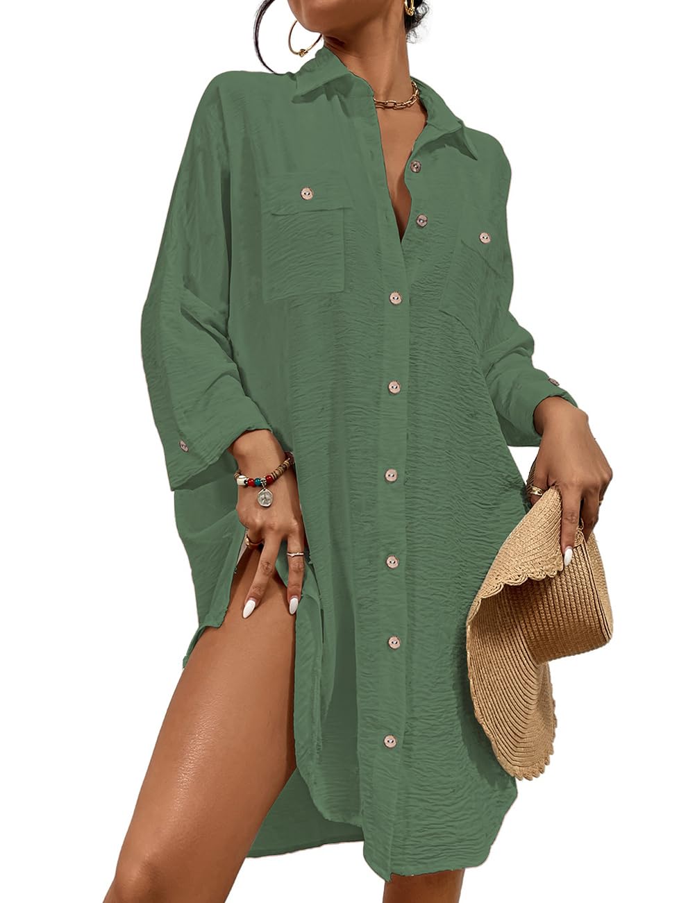 Bsubseach Women's Button Down Swimsuit Cover Up — image 8