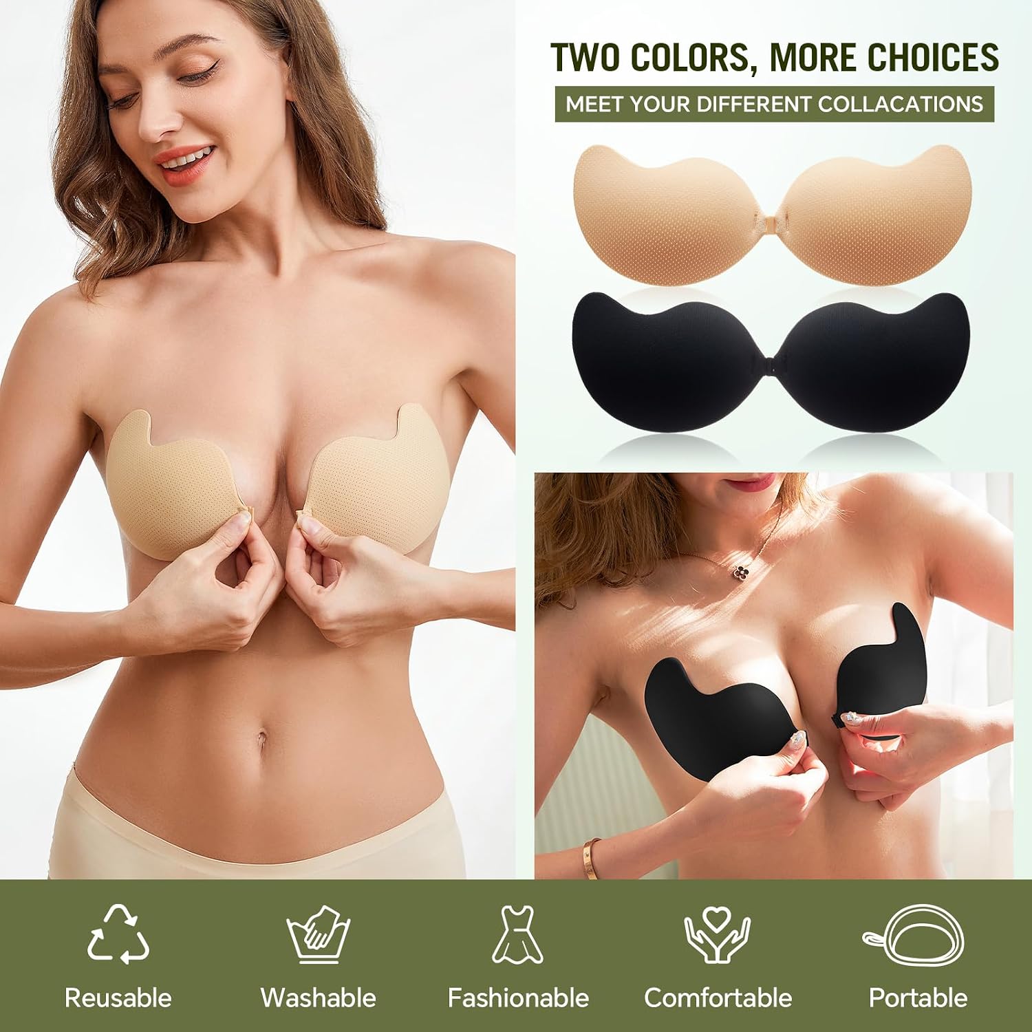 BOSOMBLISS Sticky Push Up Bra with Nipple Cover — image 3