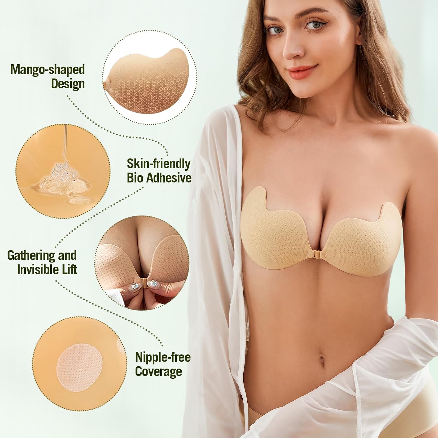 BOSOMBLISS Sticky Push Up Bra with Nipple Cover — image 4