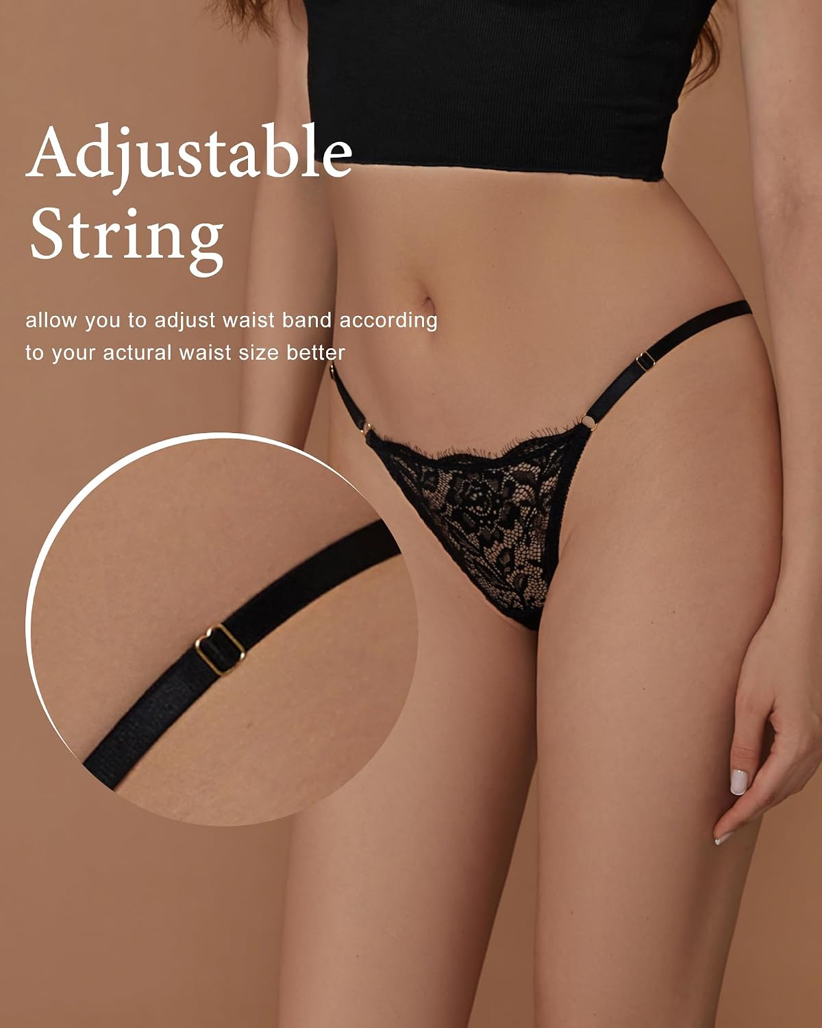 SHARICCA Women's Lace G-String Thong Pack — image 4