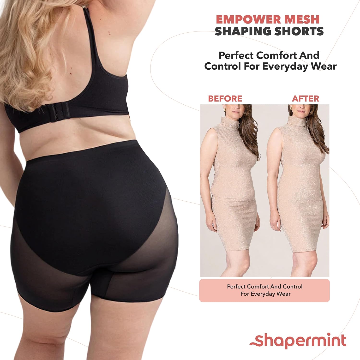 SHAPERMINT High Waisted Mesh Compression Shorts — image 3