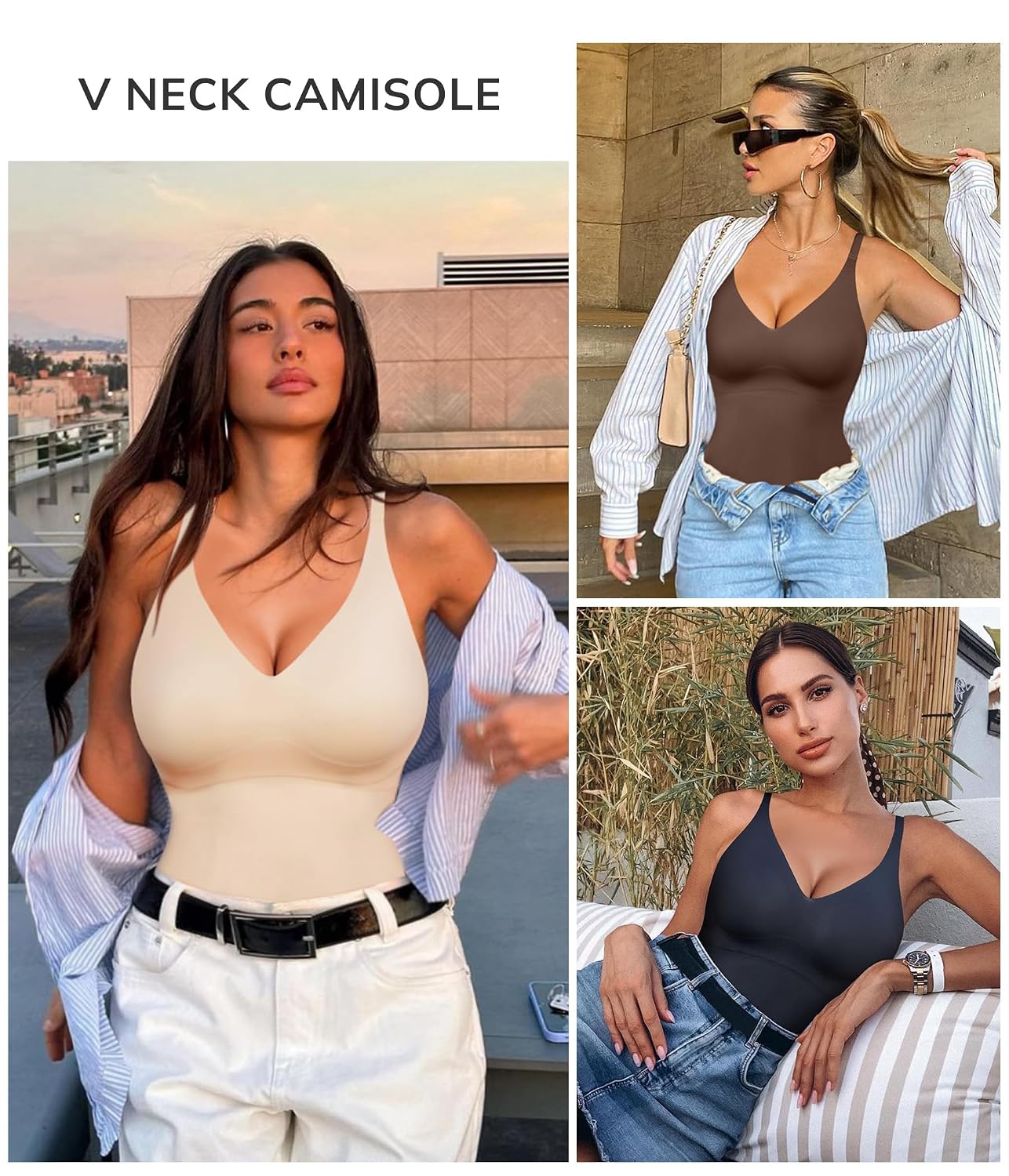 LODAY Women's Tummy Control V-Neck Camisole — image 5