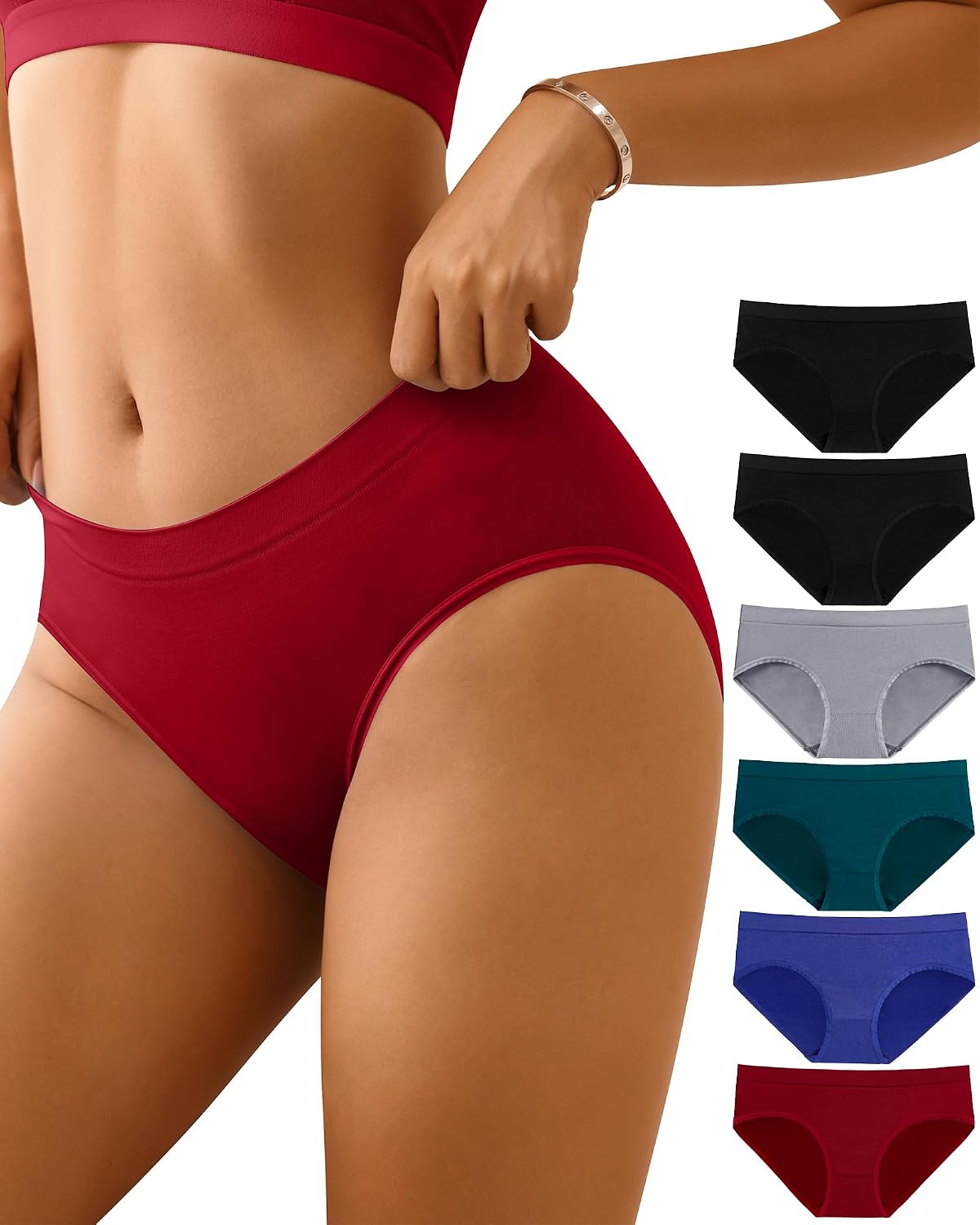 CULAYII Seamless Low Waist Hipster Panties for Women
