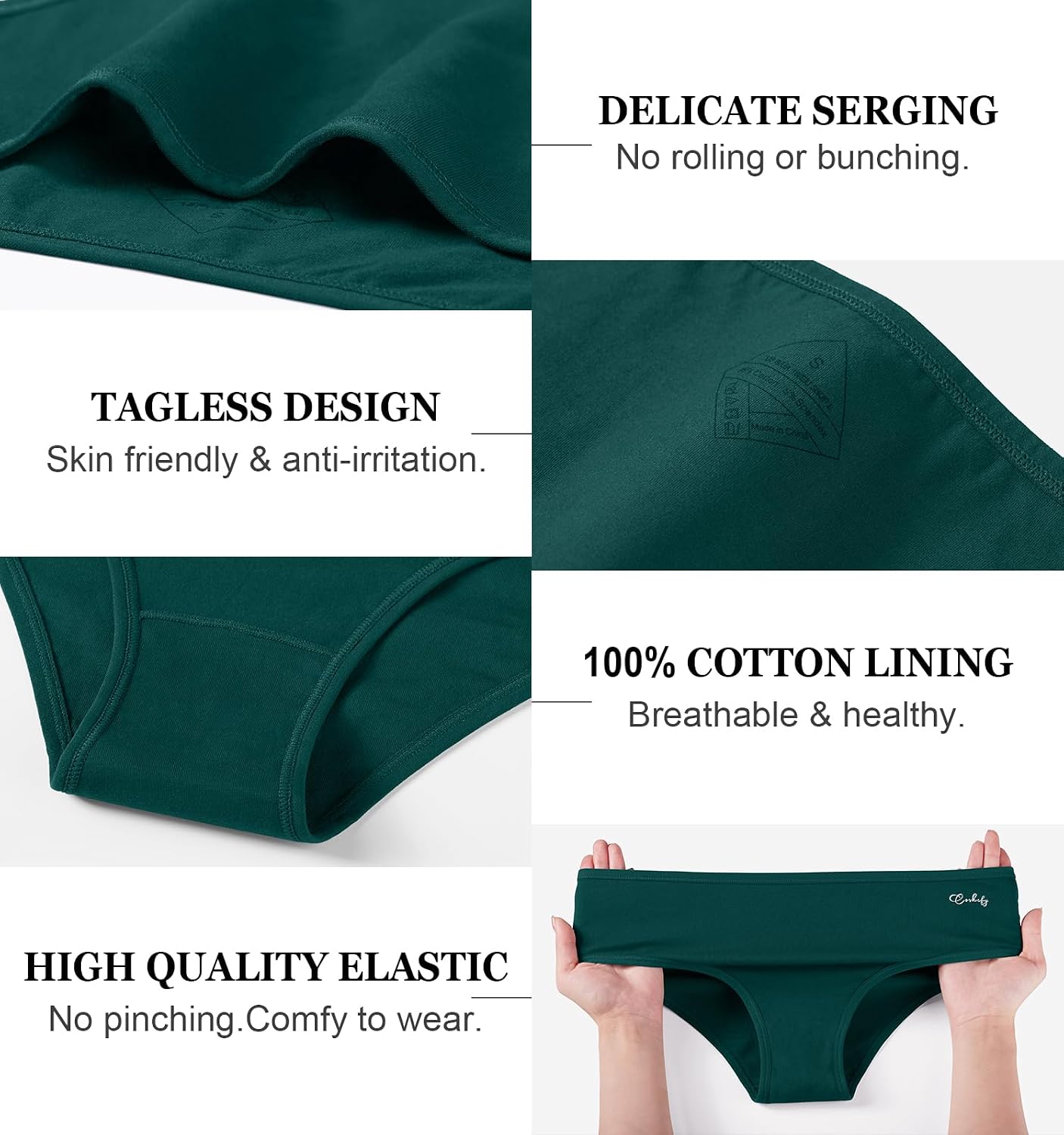 Coskefy Women's Cotton Hipster Panties 6-Pack — image 5