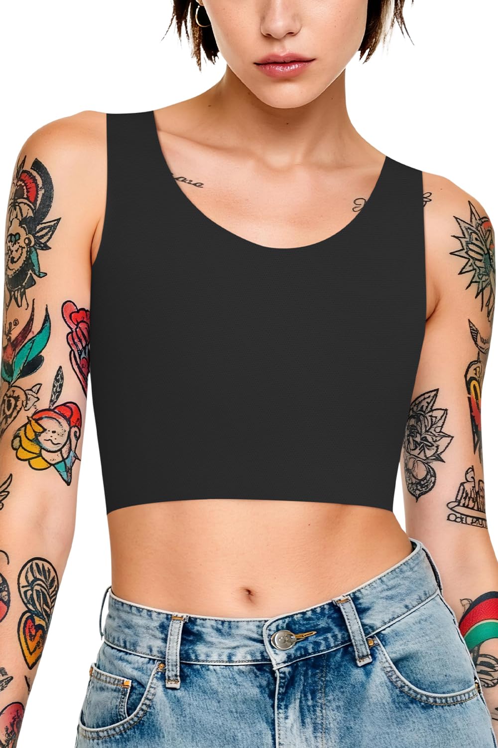 XUJI Breathable Seamless Half Chest Binder