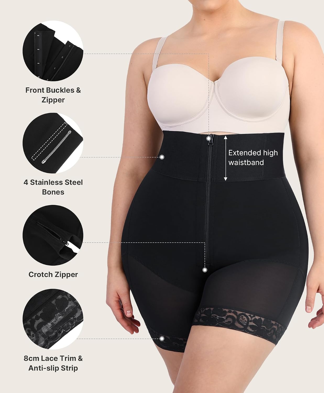 SHAPELLX High Waisted Tummy Control Shapewear Shorts — image 4