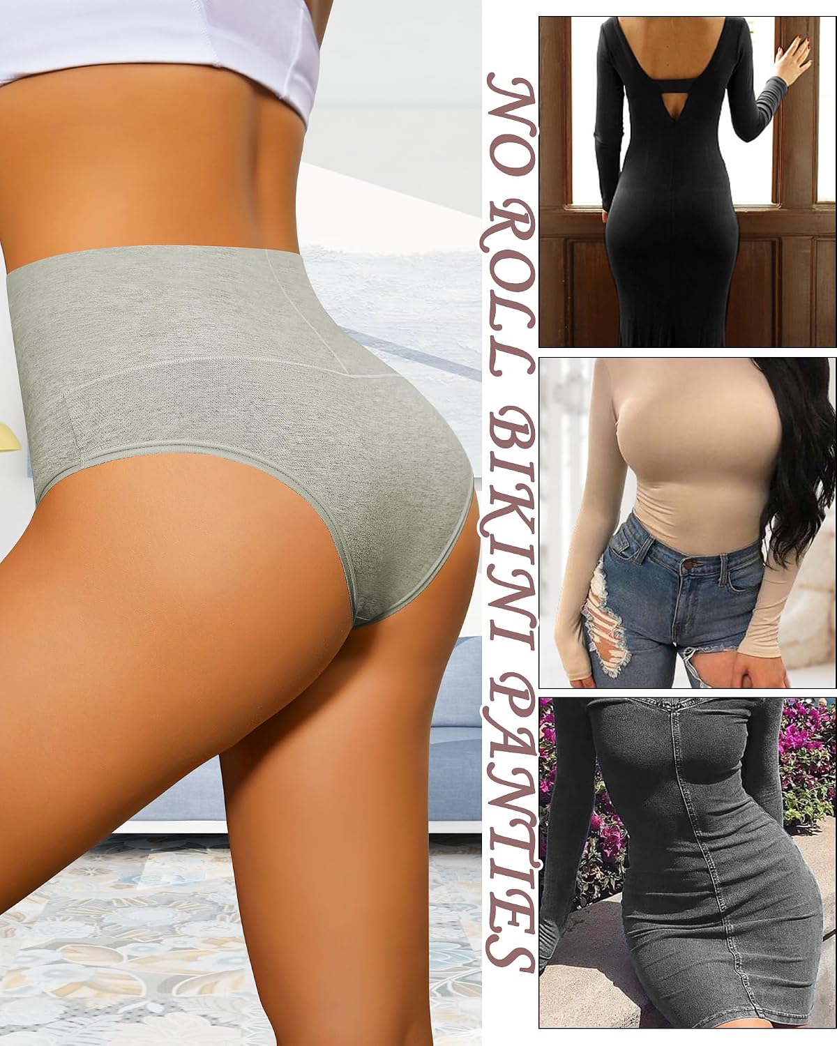 ASIMOON High Waisted Tummy Control Bikini Panties — image 2