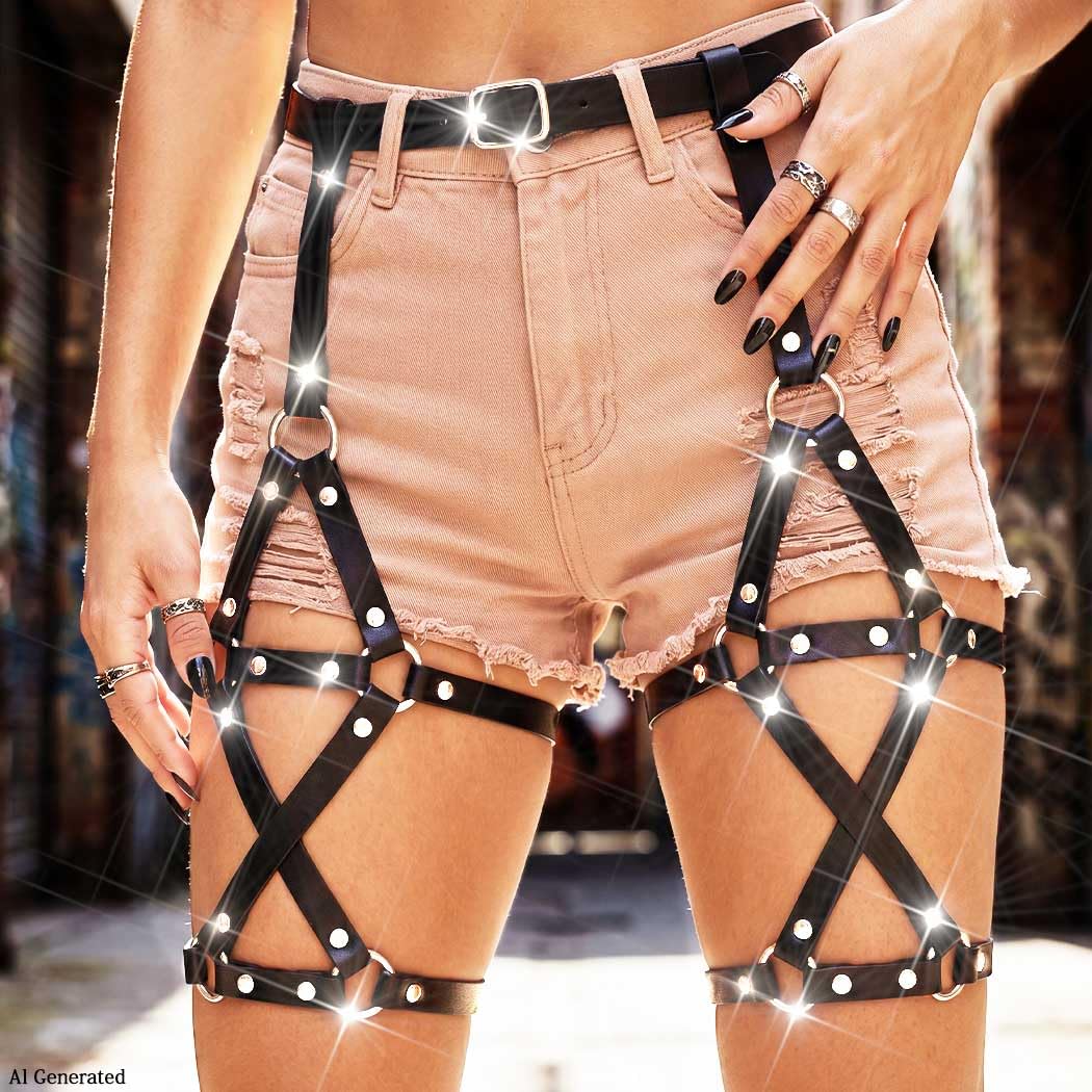 GEMILY Leather Thigh Garter Harness — image 2