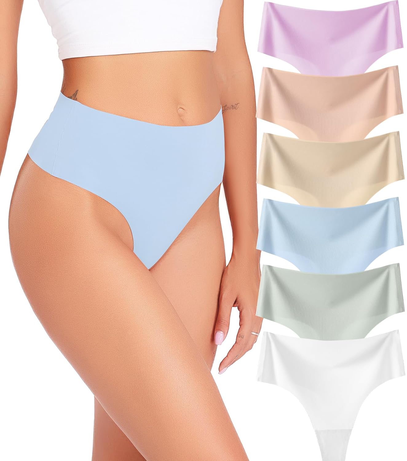 Wealurre High Waisted Seamless No Show Thong — image 5