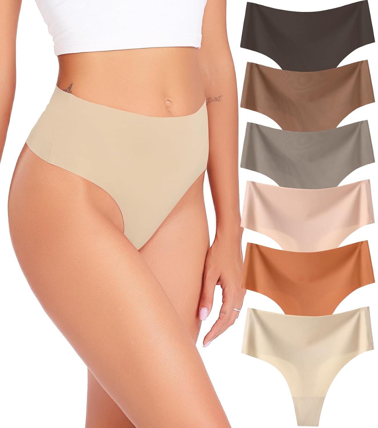 Wealurre High Waisted Seamless No Show Thong — image 7