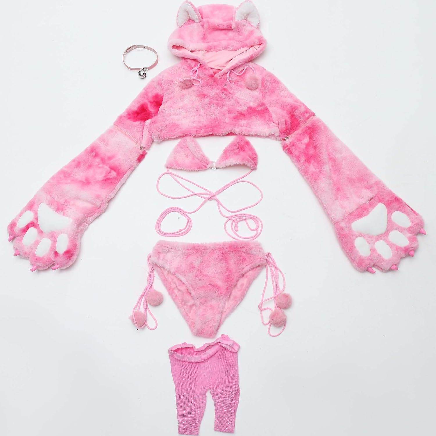 Mobbunny Pink Furry Cat Pajama Set — image 6