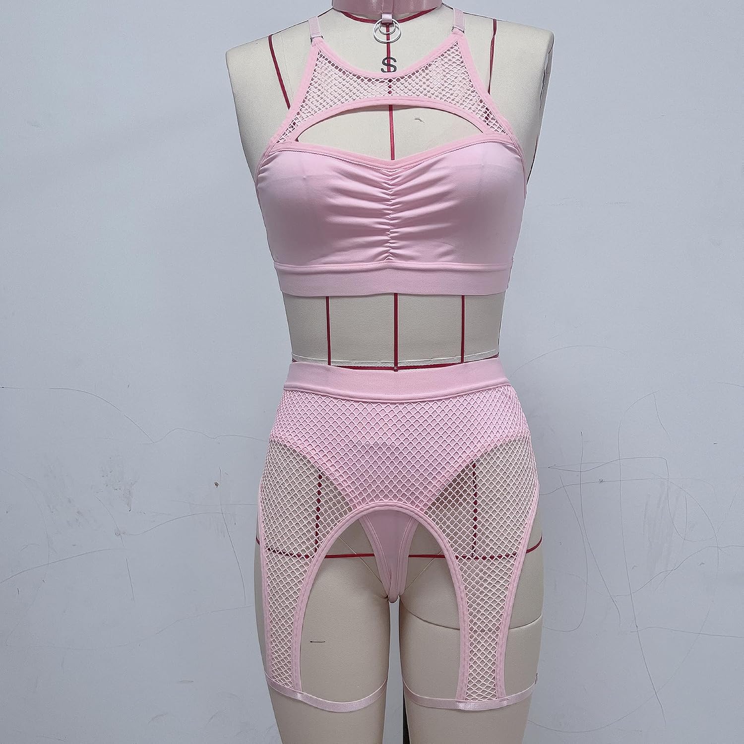 ABAFIP 3-Piece Fishnet Cutout Lingerie Set — image 4
