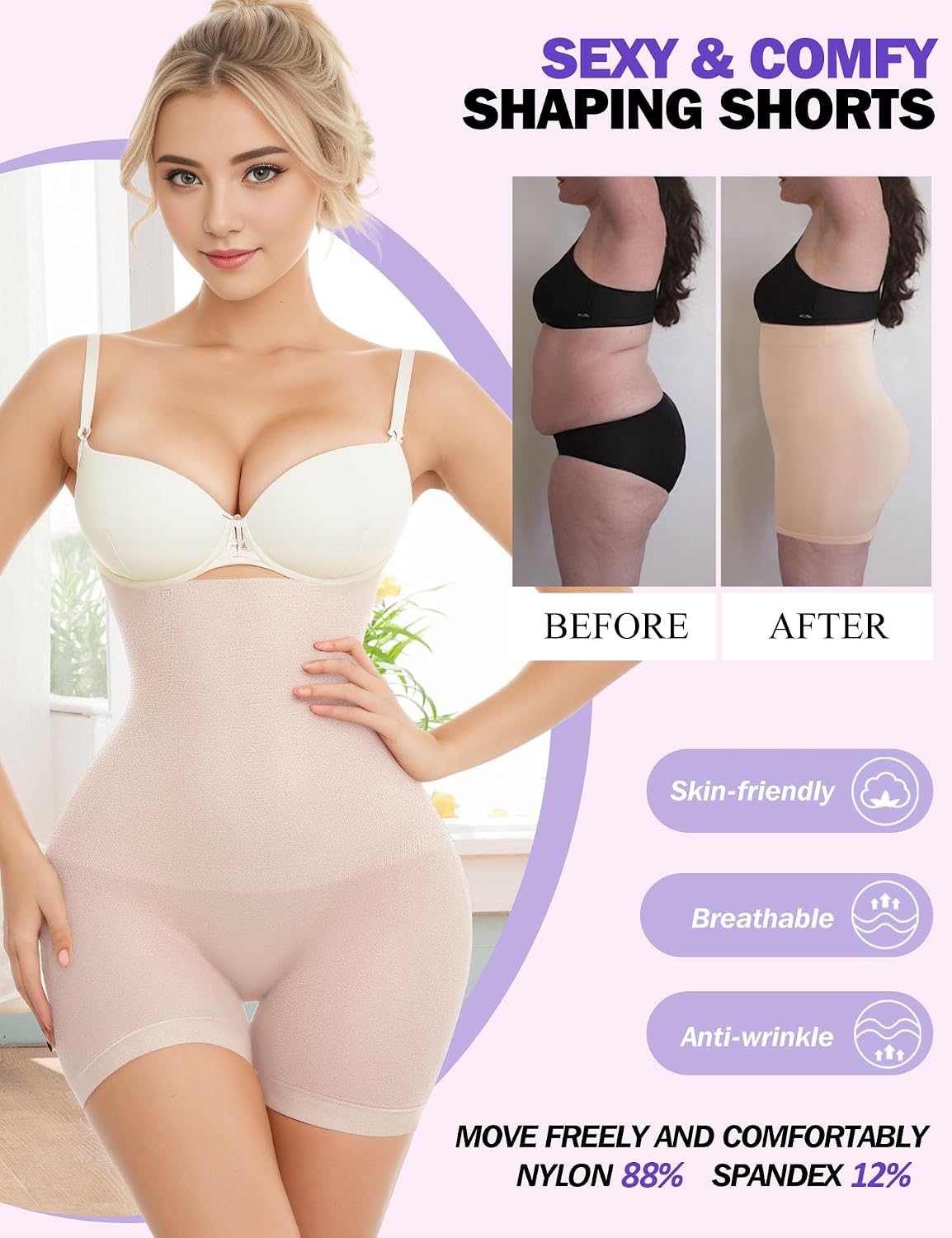 ZENUTA High Waisted Tummy Control Shapewear Shorts — image 4