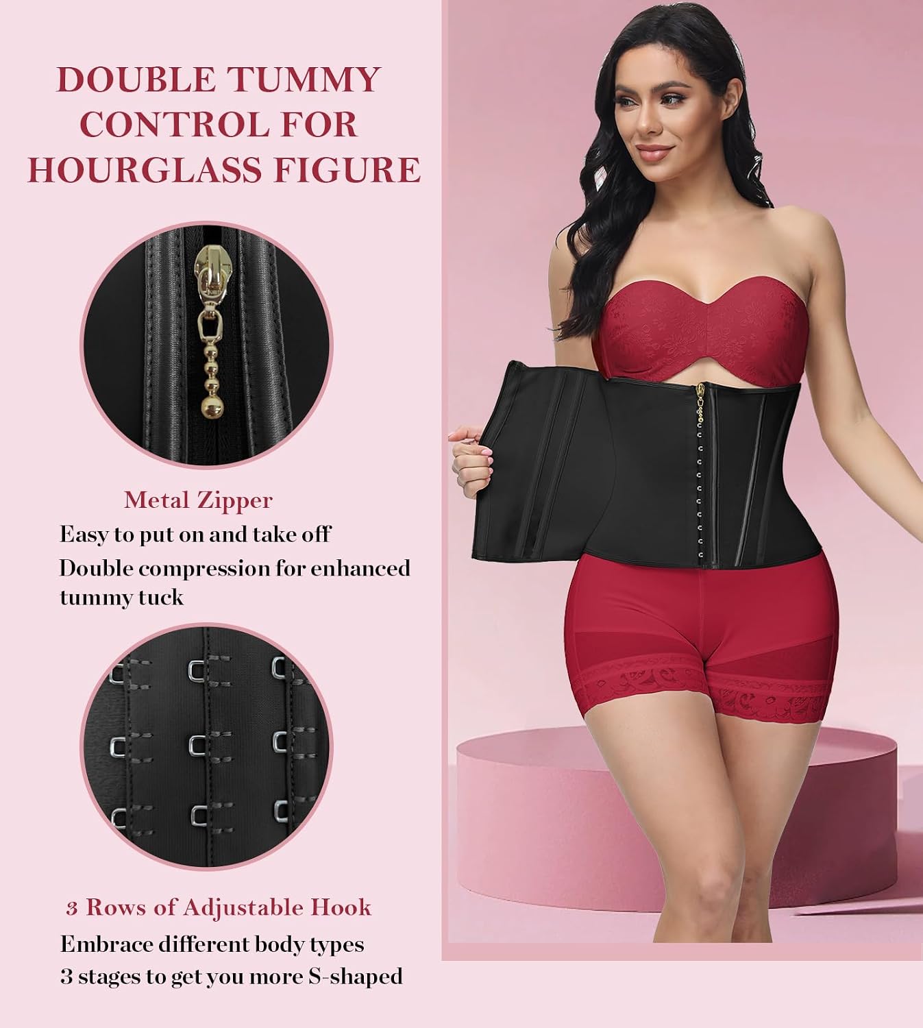 SHAPSHE Double Layer Waist Trainer with Zipper — image 5