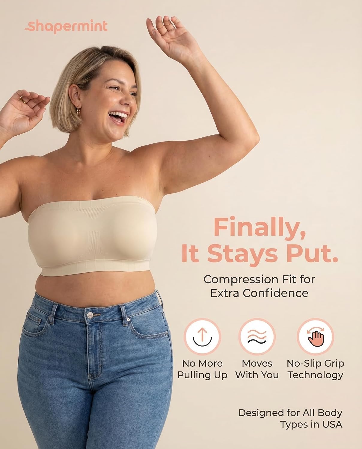 SHAPERMINT Strapless Wireless Bandeau Bra — image 2