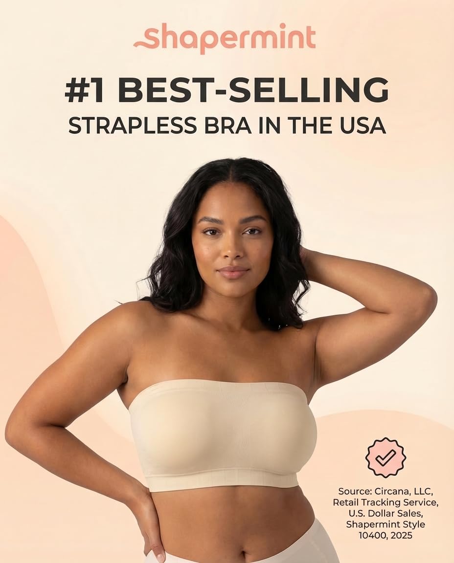 SHAPERMINT Strapless Wireless Bandeau Bra — image 4