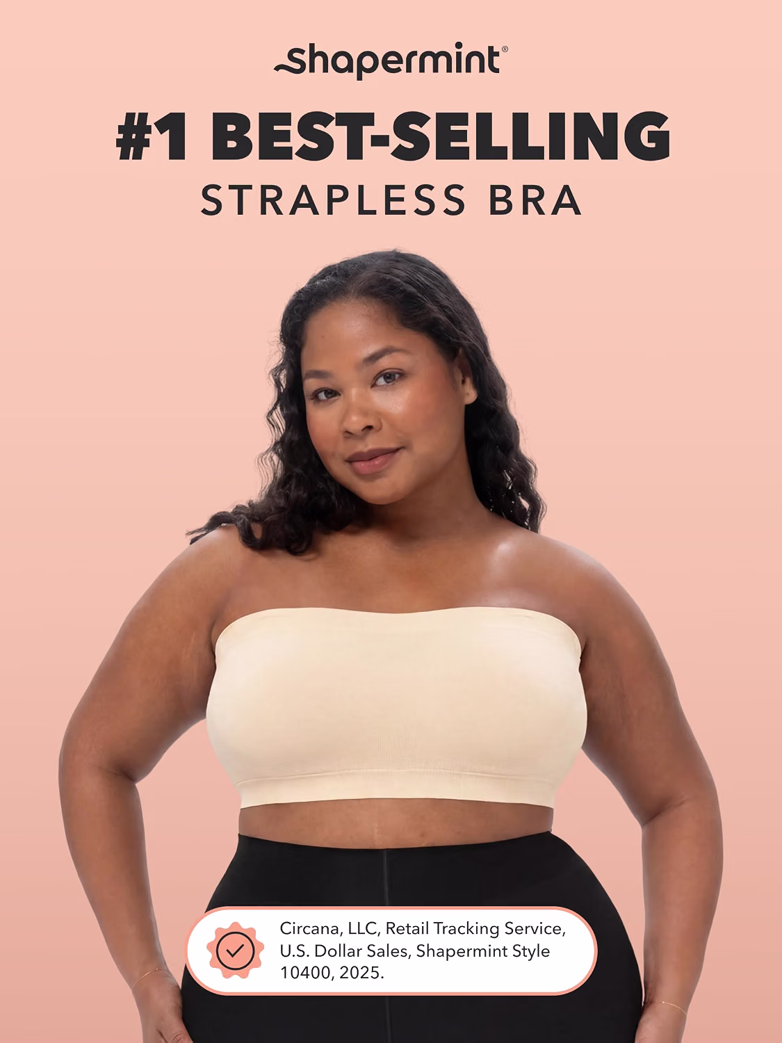 SHAPERMINT Strapless Wireless Bandeau Bra — image 4