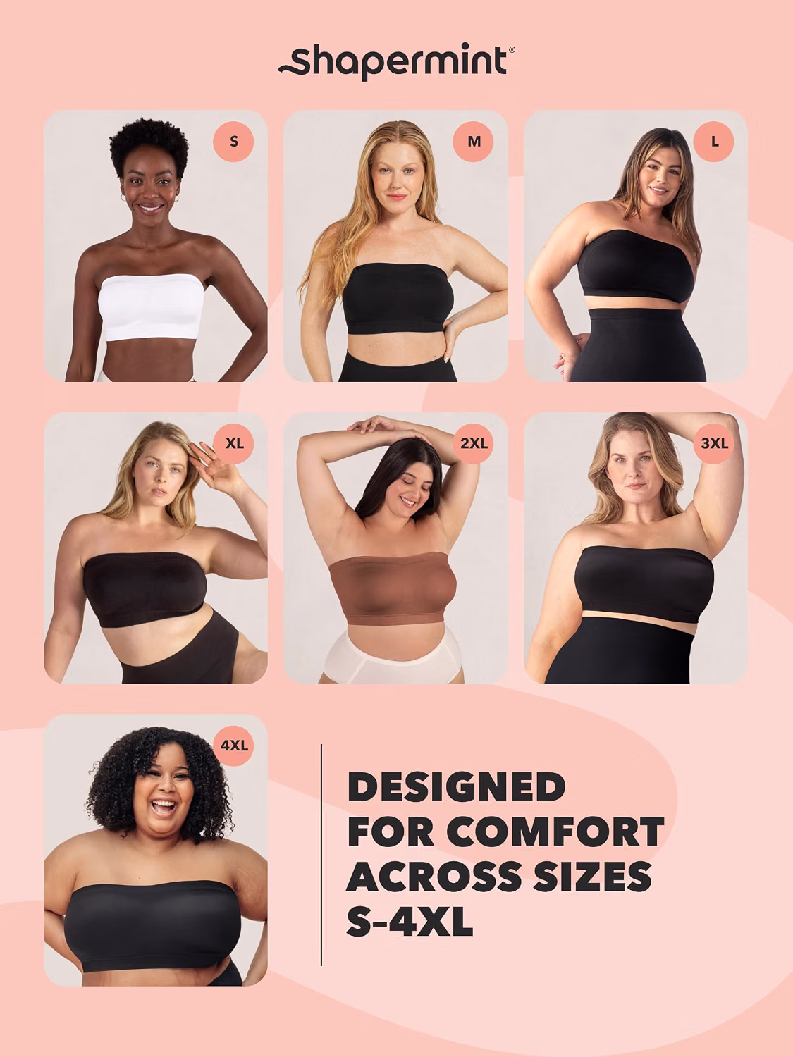 SHAPERMINT Strapless Wireless Bandeau Bra — image 7