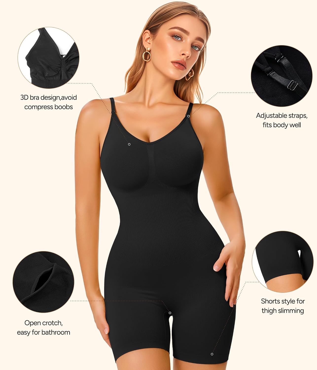 Irisnaya Women's Tummy Control Shapewear Bodysuit — image 3