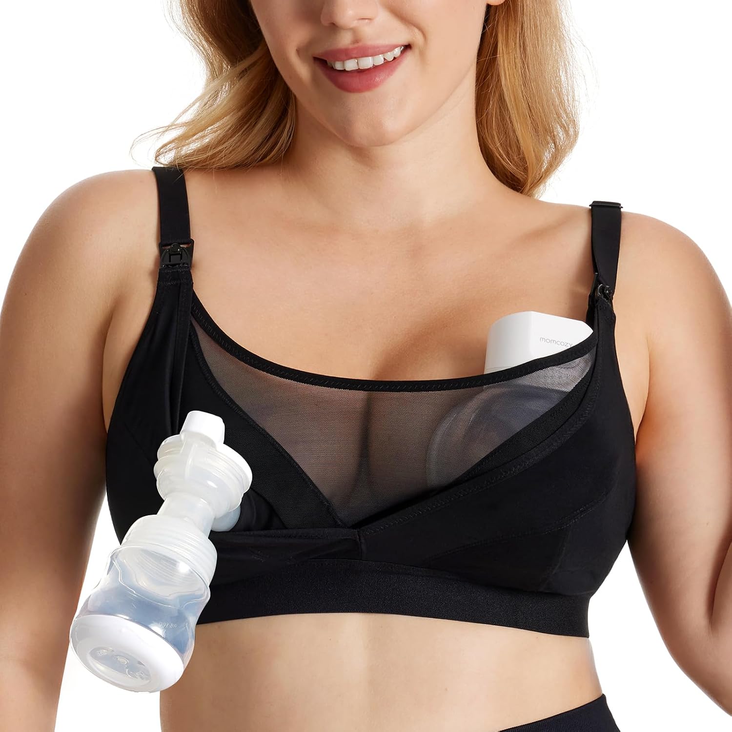 Momcozy Hands-Free Mesh Pumping Bra for Plus Size