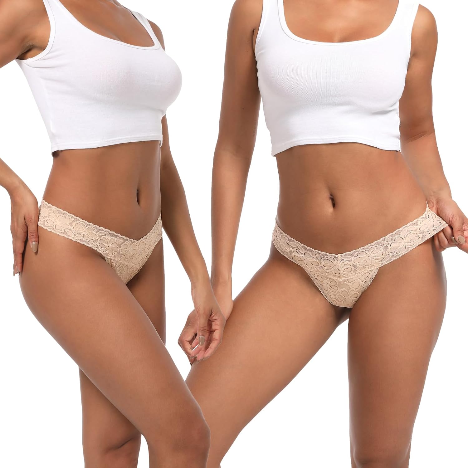Yuamose Plus Size Lace T-Back Thongs 10-Pack — image 2