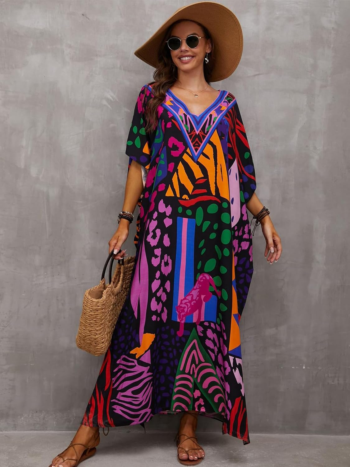 IMAGEKOPE Plus Size Kaftan Maxi Beach Dress — image 2