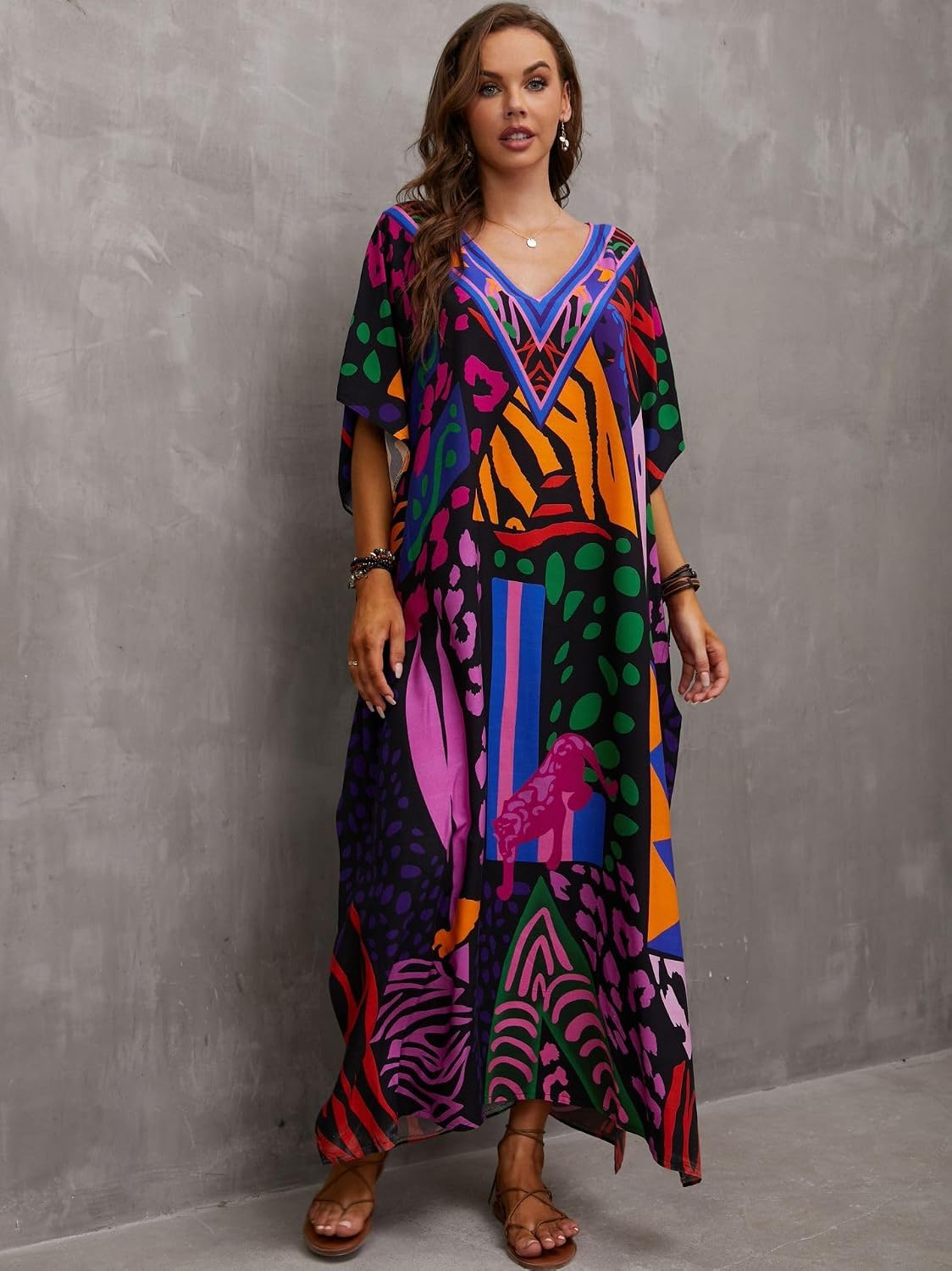 IMAGEKOPE Plus Size Kaftan Maxi Beach Dress — image 3