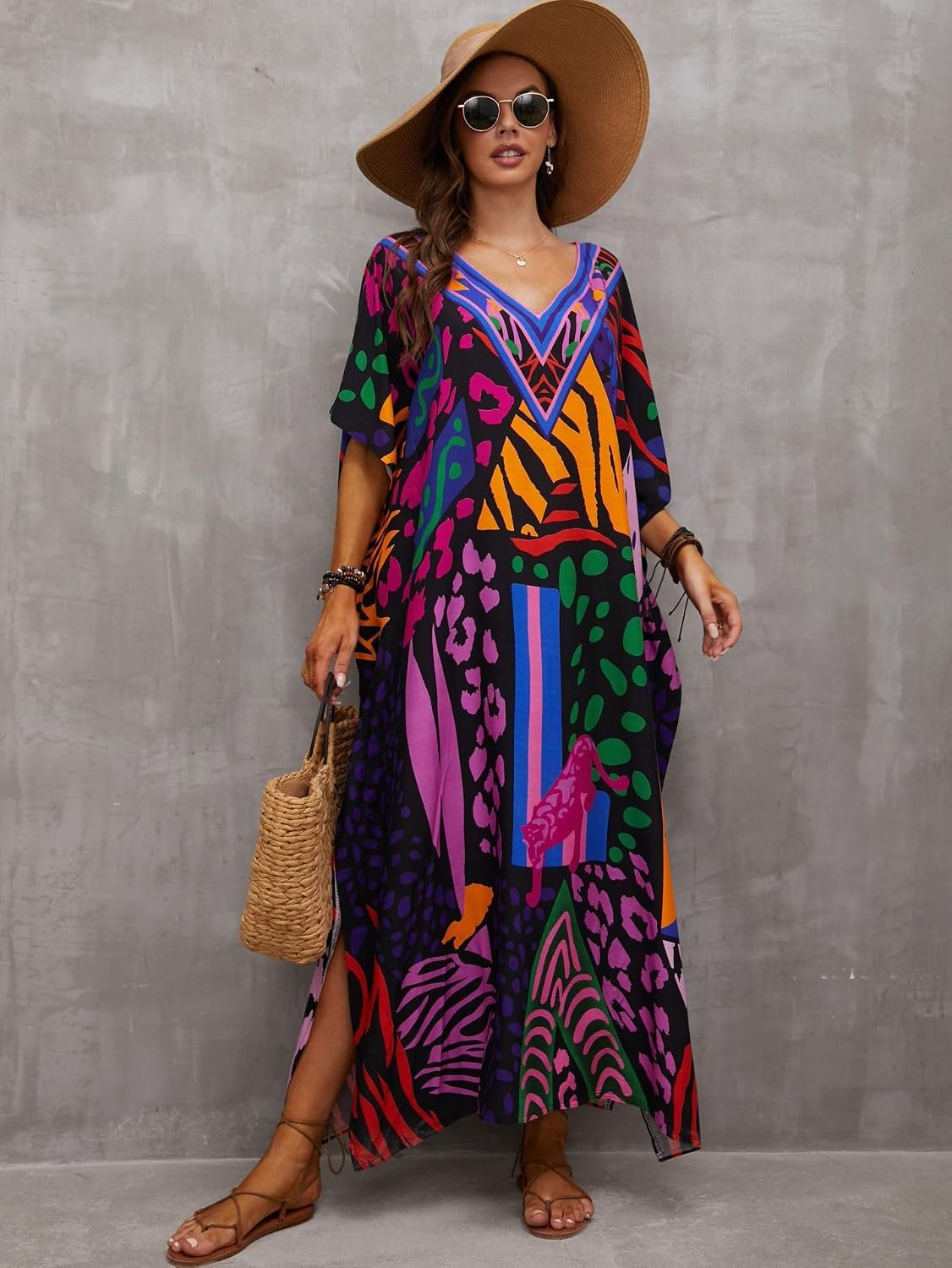 IMAGEKOPE Plus Size Kaftan Maxi Beach Dress — image 4