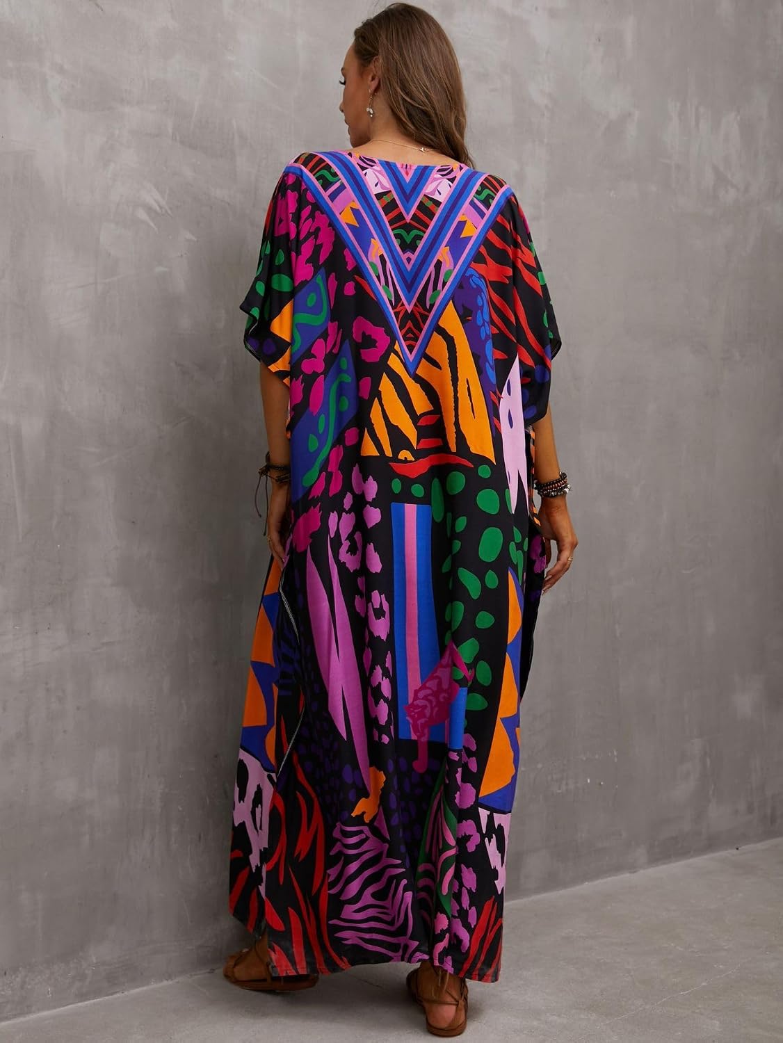 IMAGEKOPE Plus Size Kaftan Maxi Beach Dress — image 5