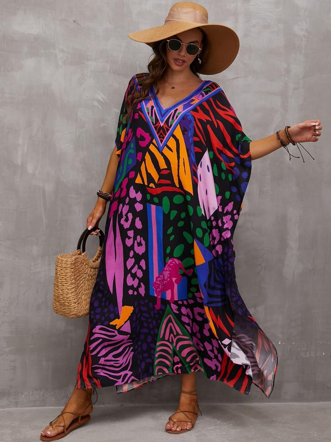 IMAGEKOPE Plus Size Kaftan Maxi Beach Dress — image 6