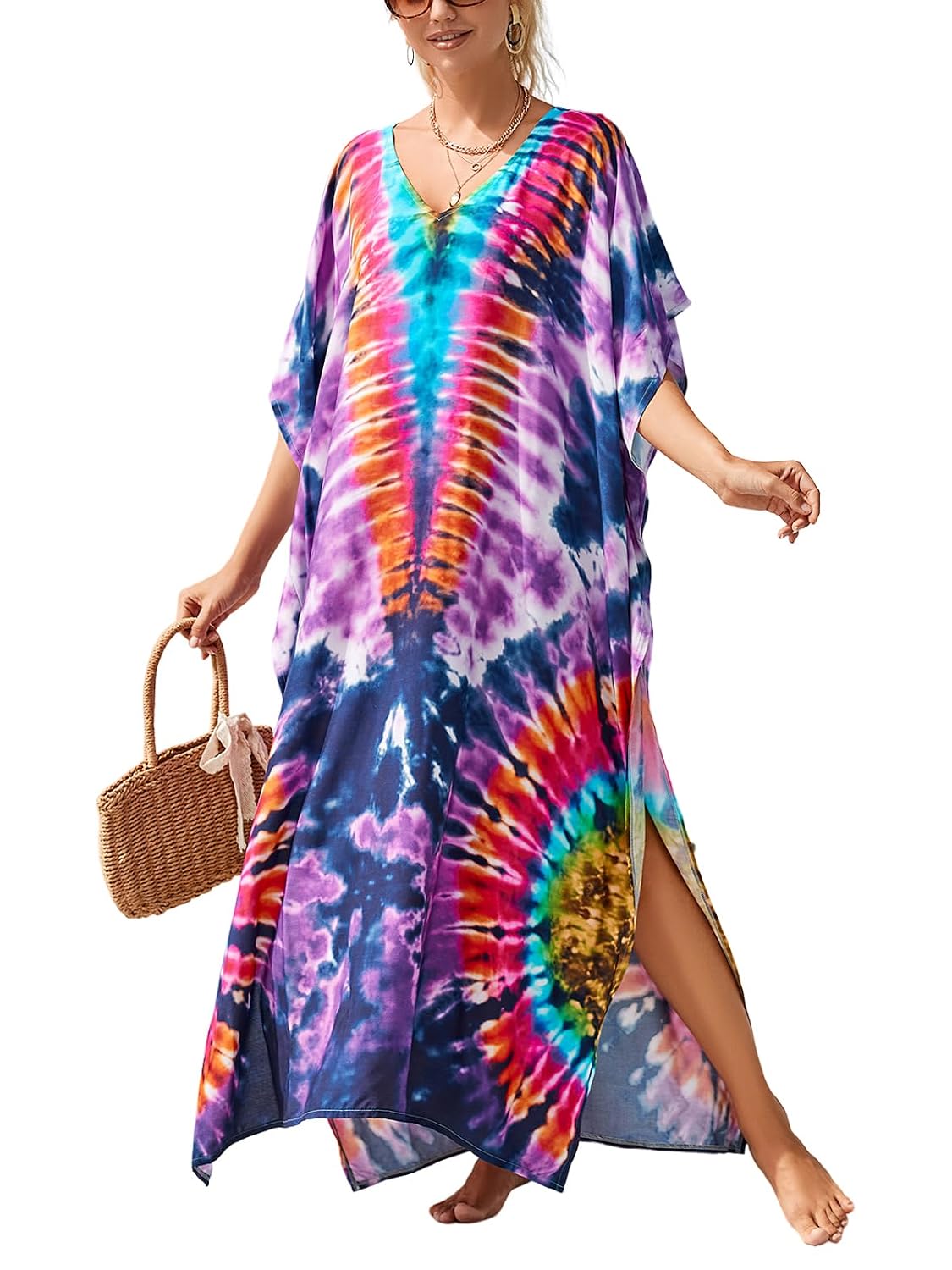 IMAGEKOPE Plus Size Kaftan Maxi Beach Dress — image 11