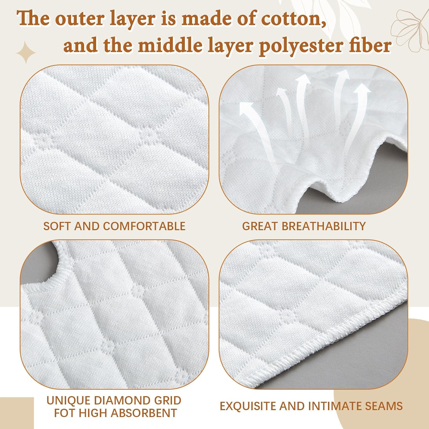 Wesnoy Cotton Tummy Liners for Sweat Rash — image 3