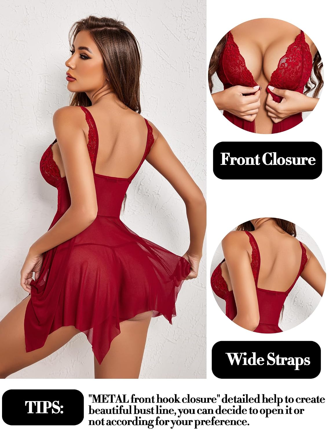 Avidlove Front Closure Lace Babydoll Chemise — image 2