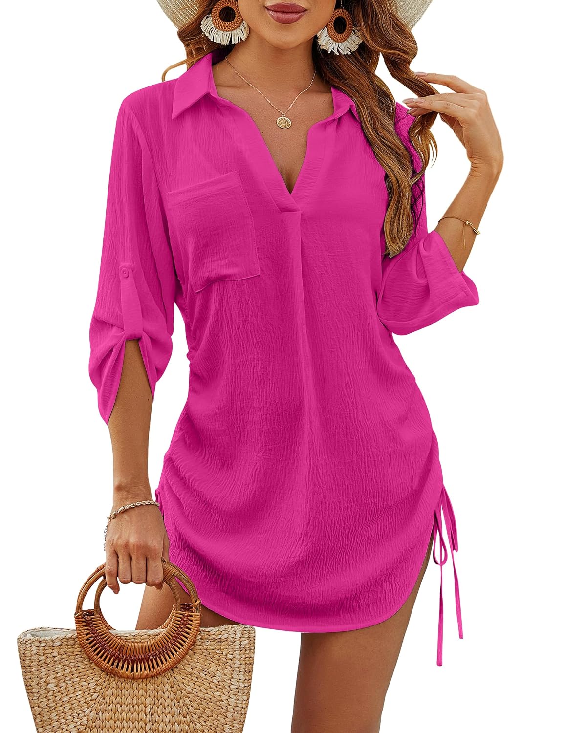 Blooming Jelly Drawstring Beach Cover Up Dress — image 8