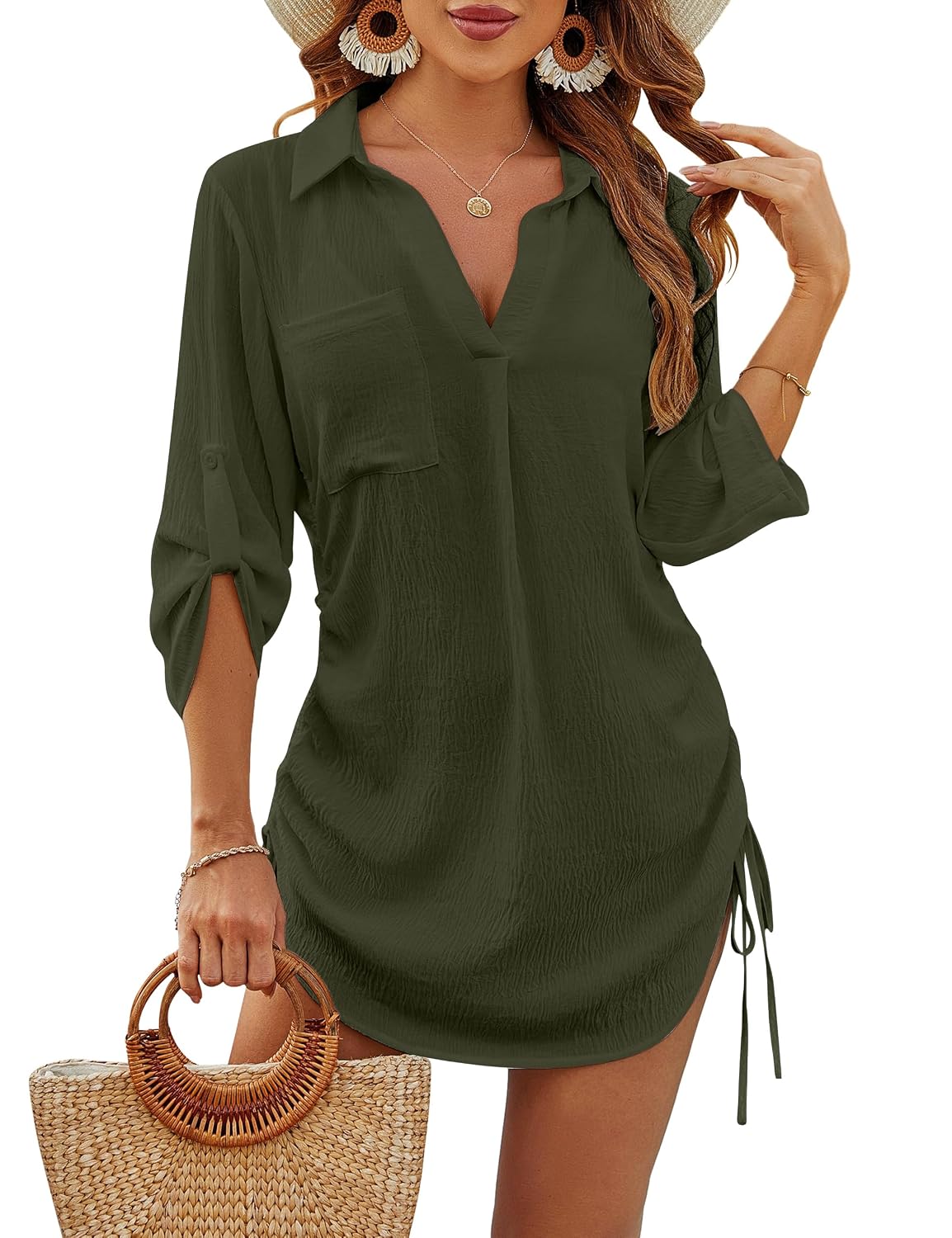 Blooming Jelly Drawstring Beach Cover Up Dress — image 12