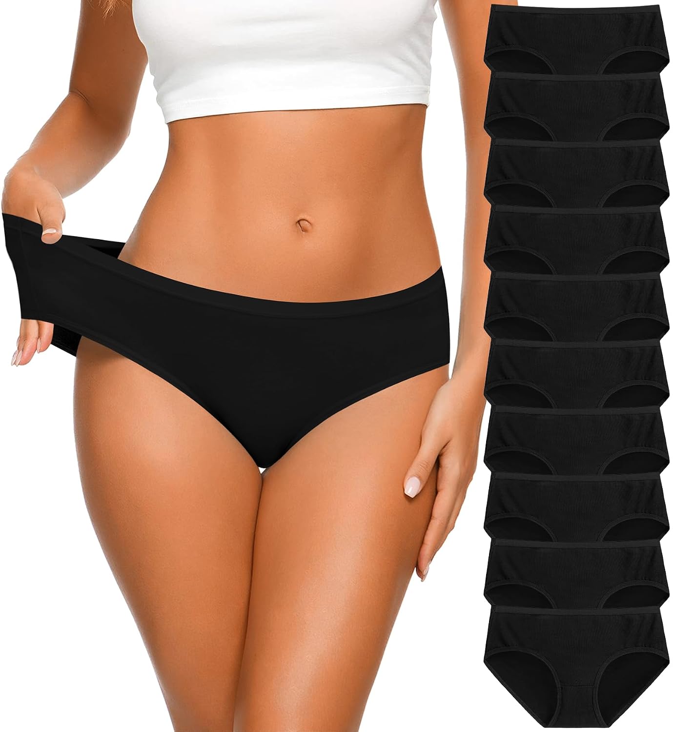 CULAYII Women's Cotton High-Cut Bikini Panties