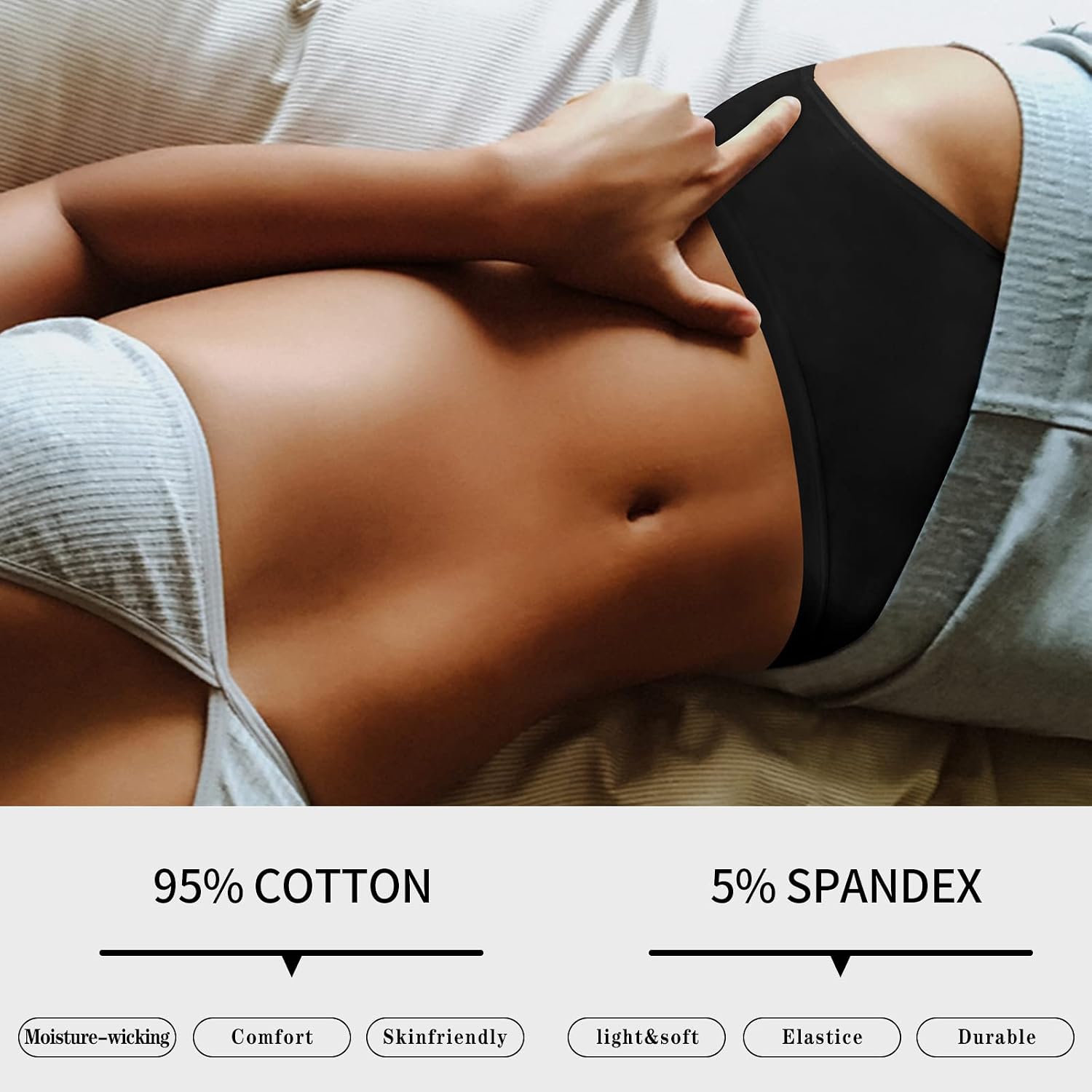 CULAYII Women's Cotton High-Cut Bikini Panties — image 2