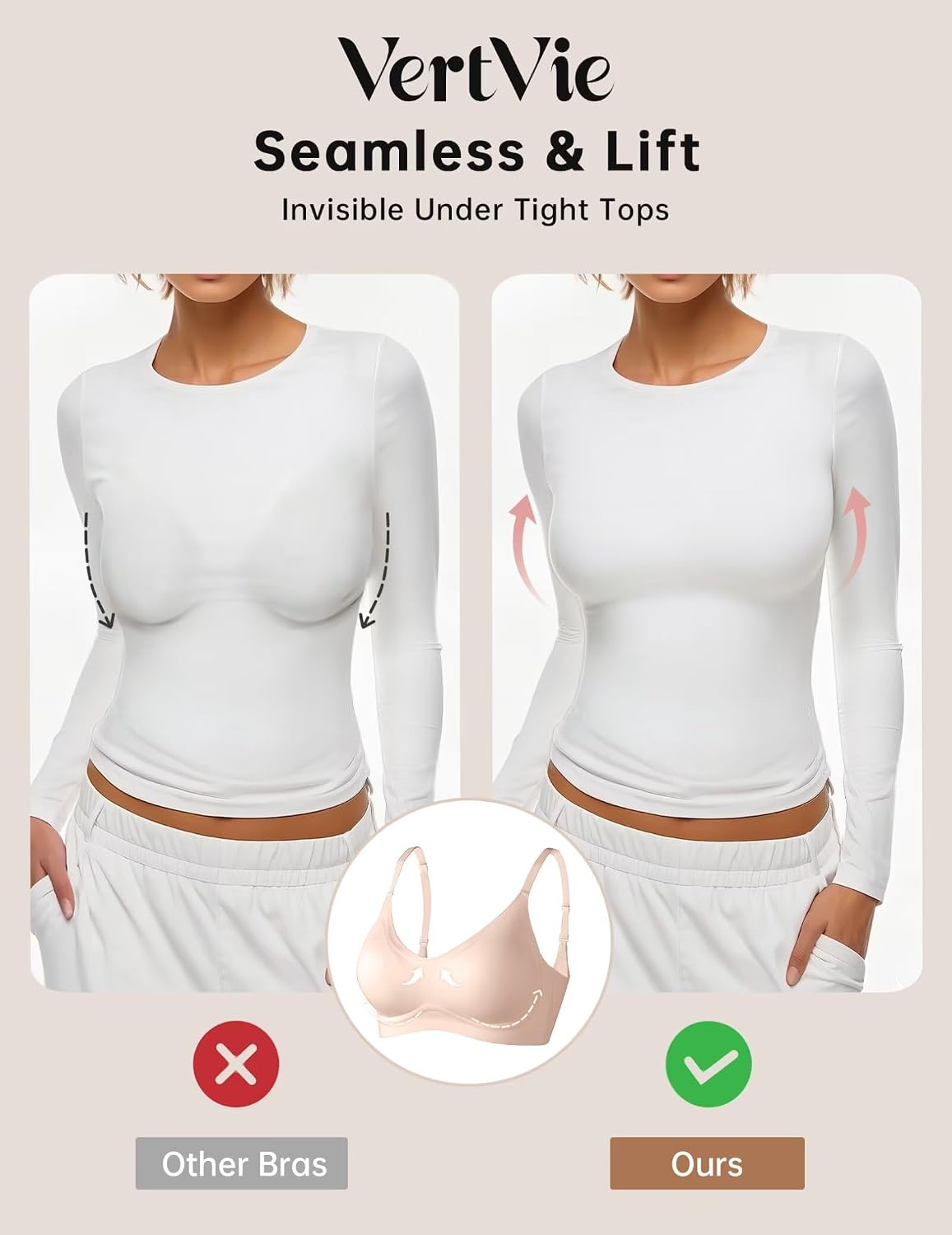 Vertvie Seamless Wireless Jelly Bra Bralette — image 4