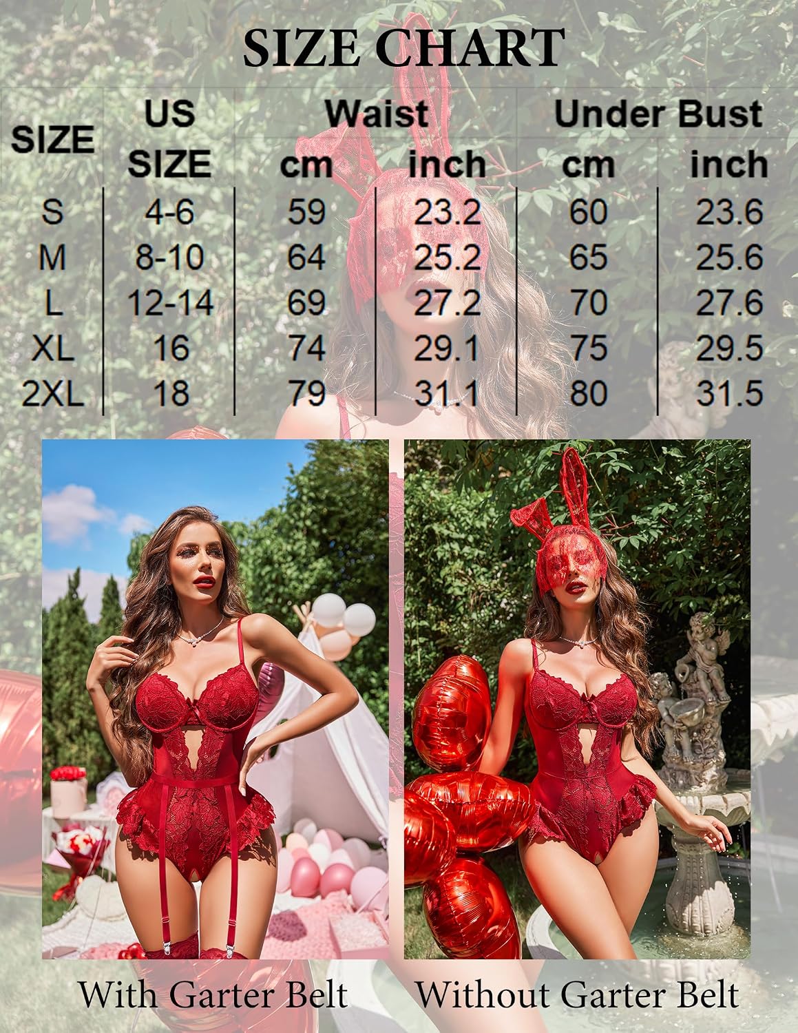 Avidlove Wireless Mesh Lace Teddy with Garter — image 6