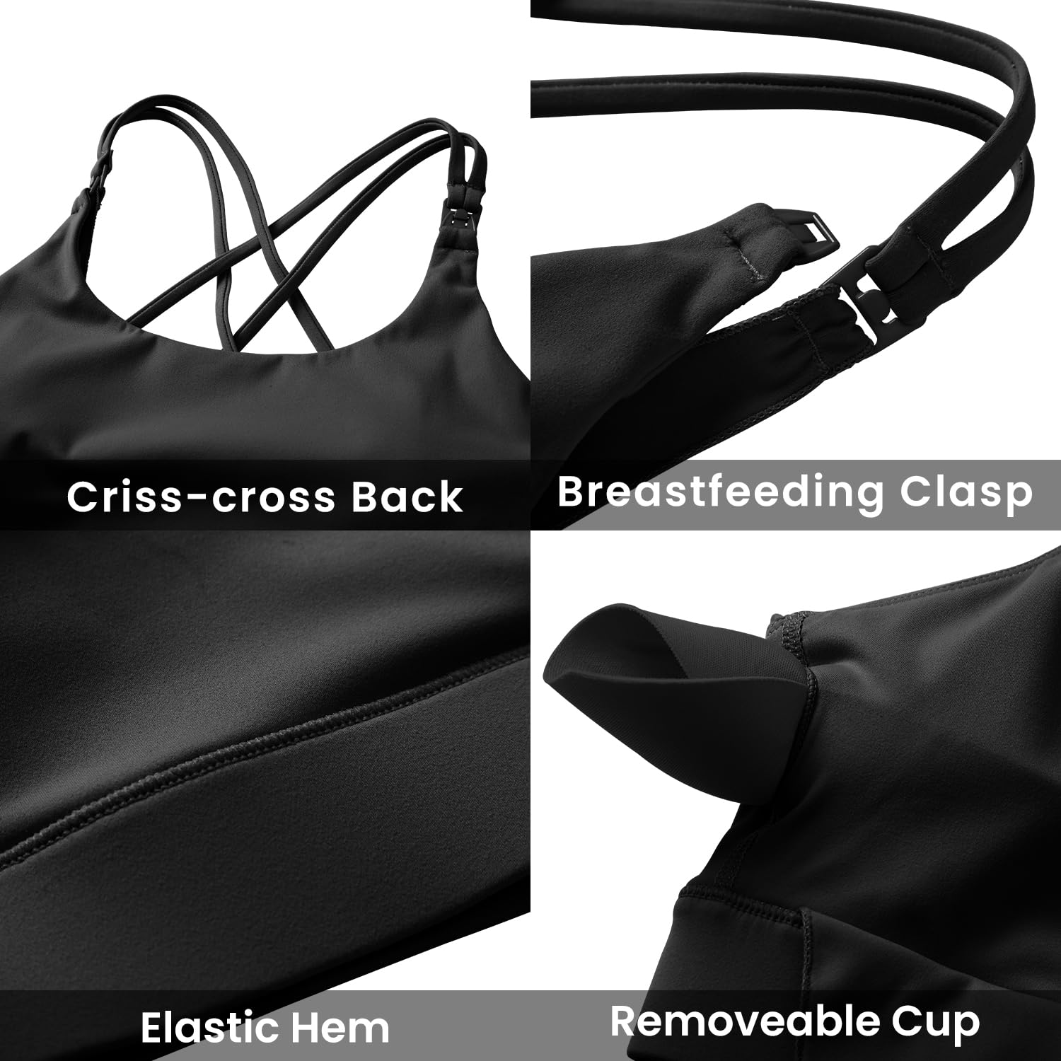 V VOCNI Nursing Sports Bra for Breastfeeding — image 4