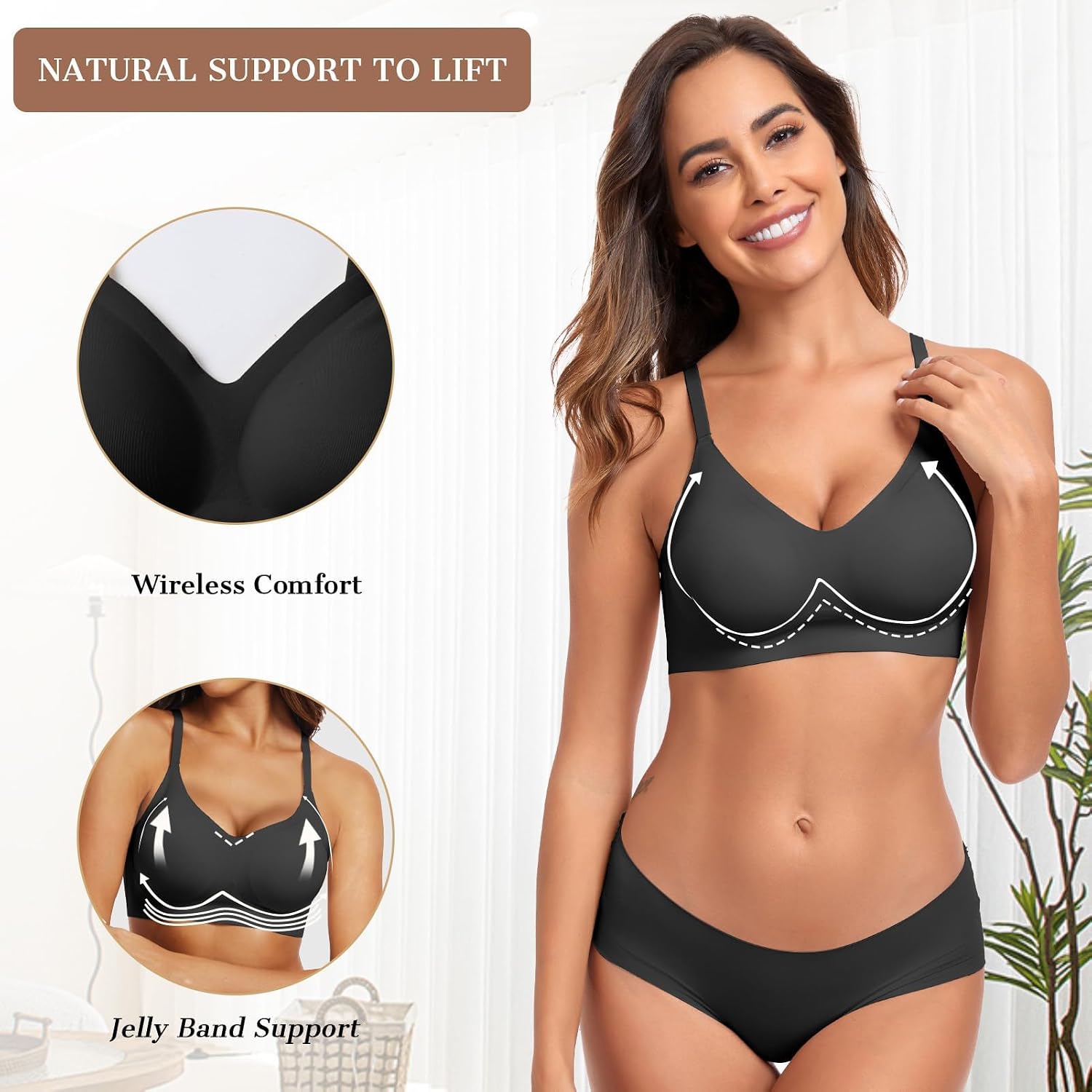 OEAK Women's Wireless Seamless Jelly Bra — image 2