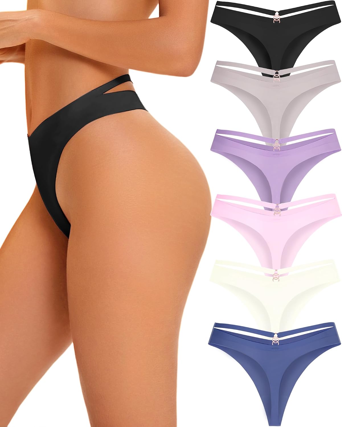 READY TO LOVE Seamless Thongs 6 Pack — image 2