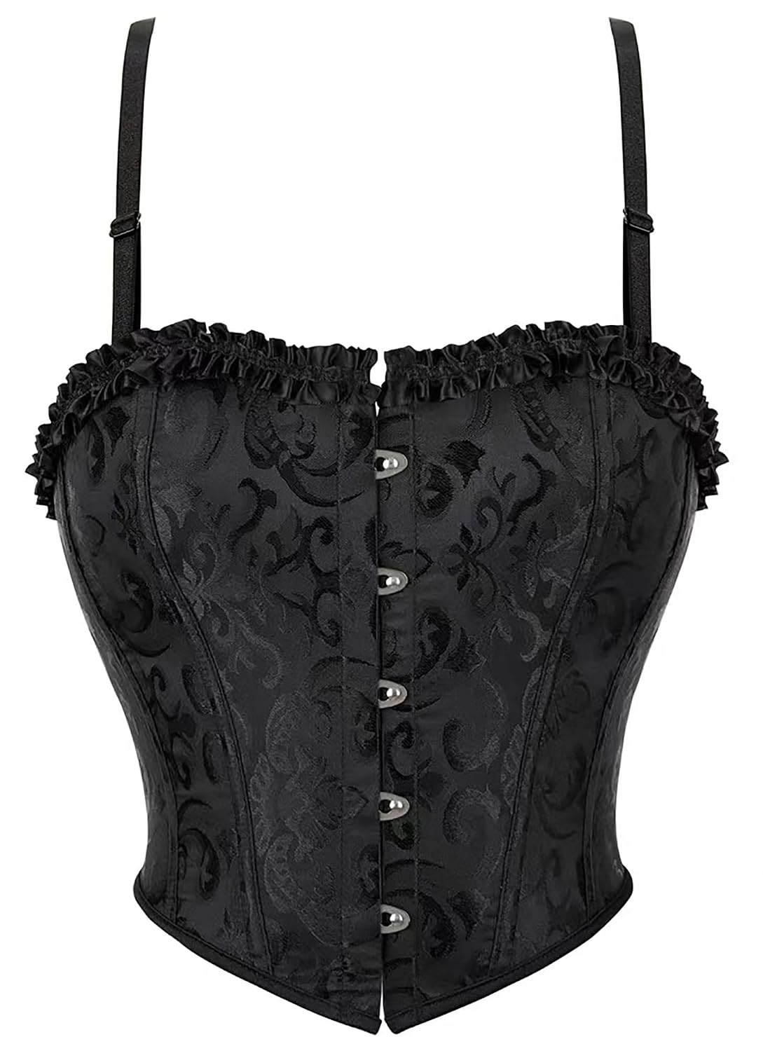 INOGIH Lace Spaghetti Strap Bustier Corset Crop Top — image 2