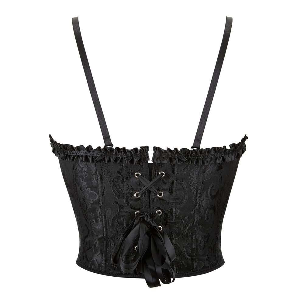 INOGIH Lace Spaghetti Strap Bustier Corset Crop Top — image 6