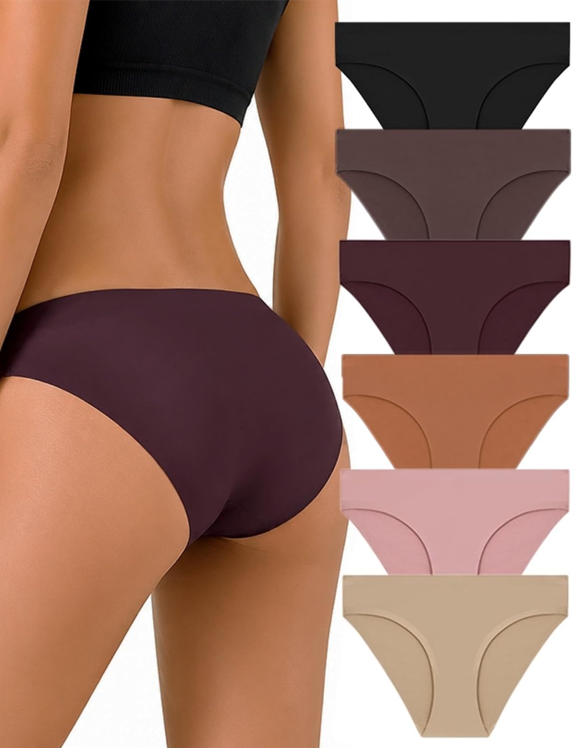 Sth Big Seamless No Show Cheeky Panties 6-Pack