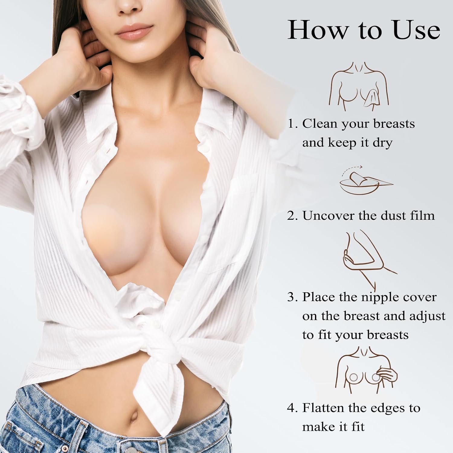 Trifabricy Reusable Sticky Nipple Covers with Lift — image 8