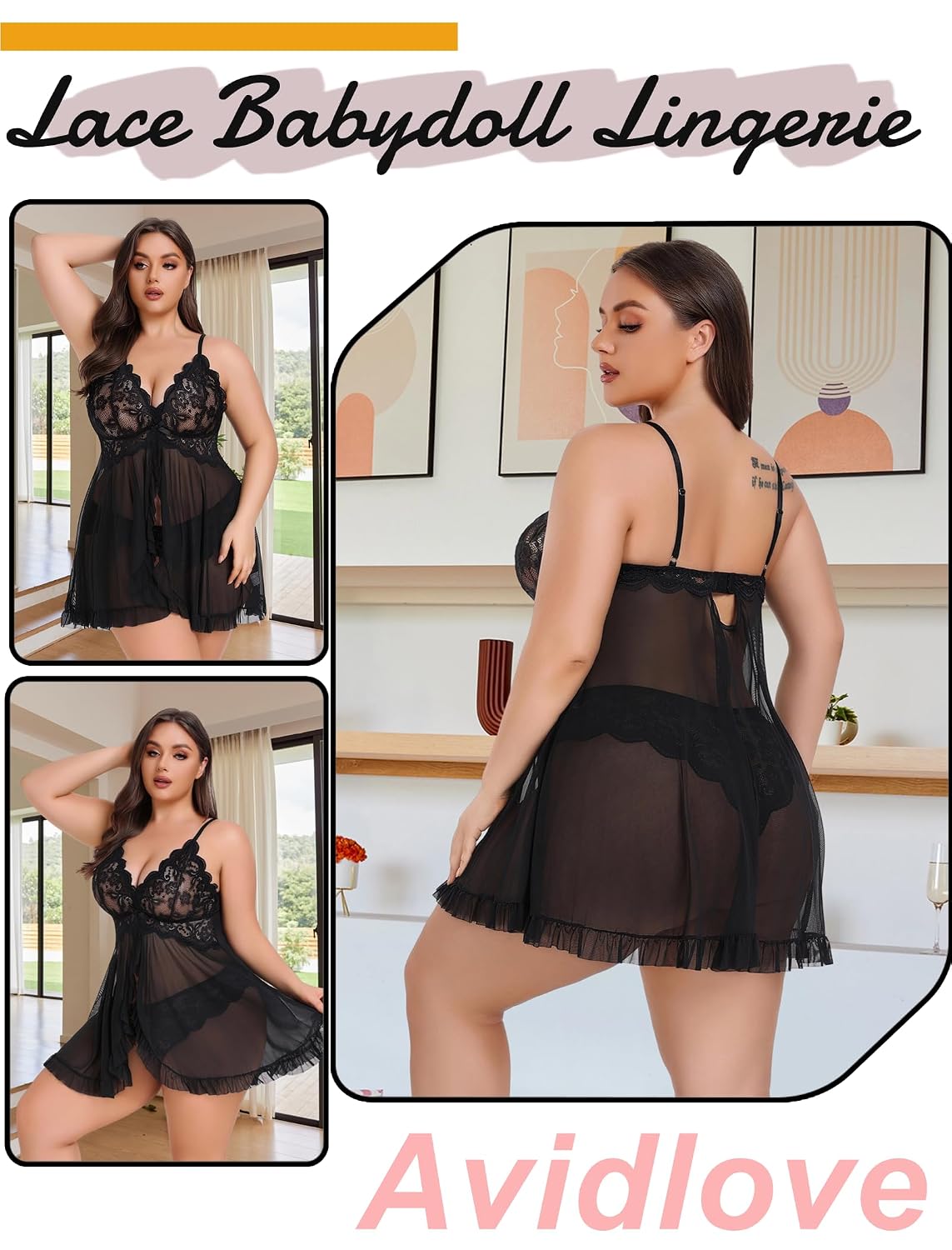 Avidlove Sexy Open Front Babydoll Dress — image 3
