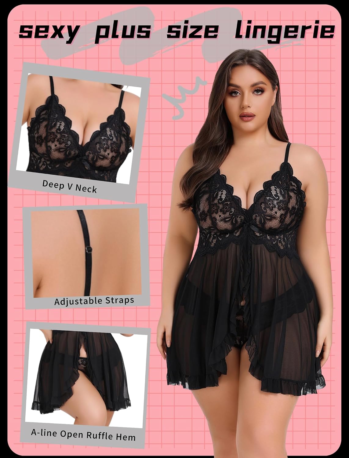 Avidlove Sexy Open Front Babydoll Dress — image 4